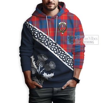 Blane Tartan Hoodie Featuring Thistle and Scotland Map - Tartan Vibes Clothing