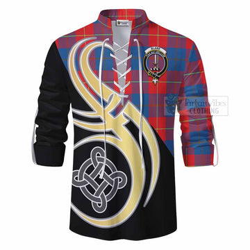 Blane Tartan Ghillie Kilt Shirt with Family Crest and Celtic Symbol Style - Tartan Vibes Clothing