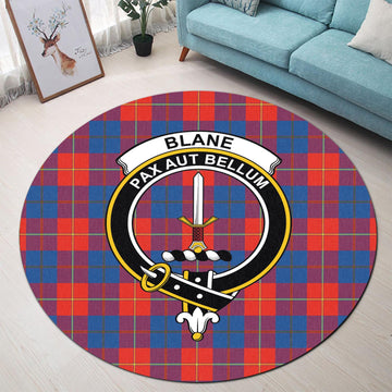 Blane Tartan Round Rug with Family Crest - Tartan Vibes Clothing