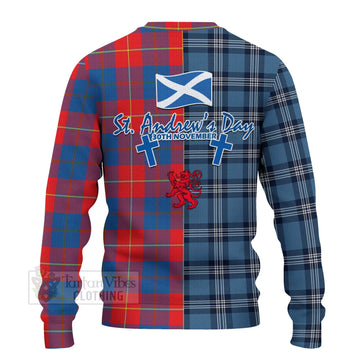 Blane Tartan Knitted Sweater Happy St. Andrew's Day Half Tartan Style - Tartan Vibes Clothing