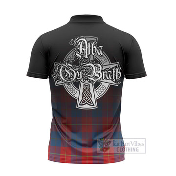Blane Tartan Zipper Polo Shirt Featuring Alba Gu Brath Family Crest Celtic Inspired - Tartan Vibes Clothing