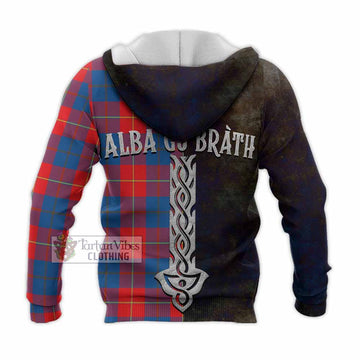 Blane Tartan Family Crest Knitted Hoodie Alba Gu Brath Be Brave Lion Ancient Style - Tartan Vibes Clothing