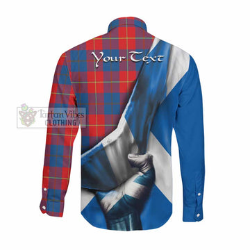 Blane Tartan Long Sleeve Button Shirt with Family Crest Scotland Patriotic Style Men's Shirt - Tartan Vibes Clothing