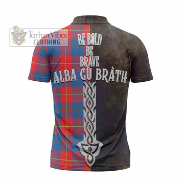 Blane Tartan Family Crest Zipper Polo Shirt Alba Gu Brath Be Brave Lion Ancient Style - Tartan Vibes Clothing