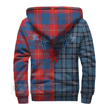 Blane Tartan Sherpa Hoodie Happy St. Andrew's Day Half Tartan Style - Tartan Vibes Clothing