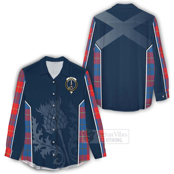 Tartan Vibes Clothing Blane Tartan Women's Casual Shirt with Family Crest and Scottish Thistle Vibes Sport Style