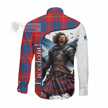 Blane Crest Tartan Long Sleeve Button Shirt Inspired by the Freedom of Scottish Warrior Men's Shirt - Tartan Vibes Clothing