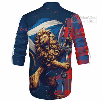 Blane Tartan Family Crest Ghillie Kilt Shirt with Scottish Majestic Lion - Tartan Vibes Clothing