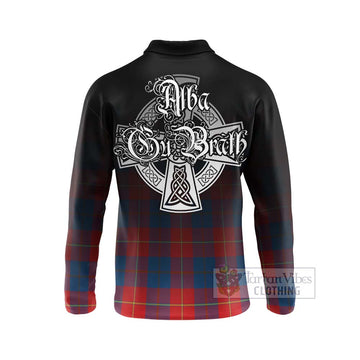 Blane Tartan Long Sleeve Polo Shirt Featuring Alba Gu Brath Family Crest Celtic Inspired - Tartan Vibes Clothing