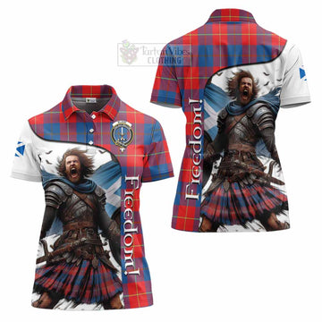 Blane Crest Tartan Women's Polo Shirt Inspired by the Freedom of Scottish Warrior - Tartan Vibes Clothing