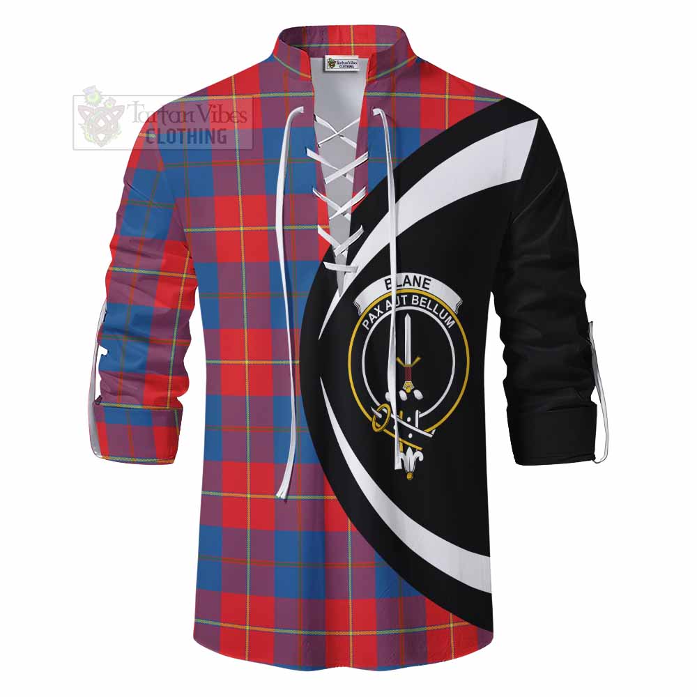 Blane Tartan Ghillie Kilt Shirt with Family Crest Circle Style - Tartan Vibes Clothing
