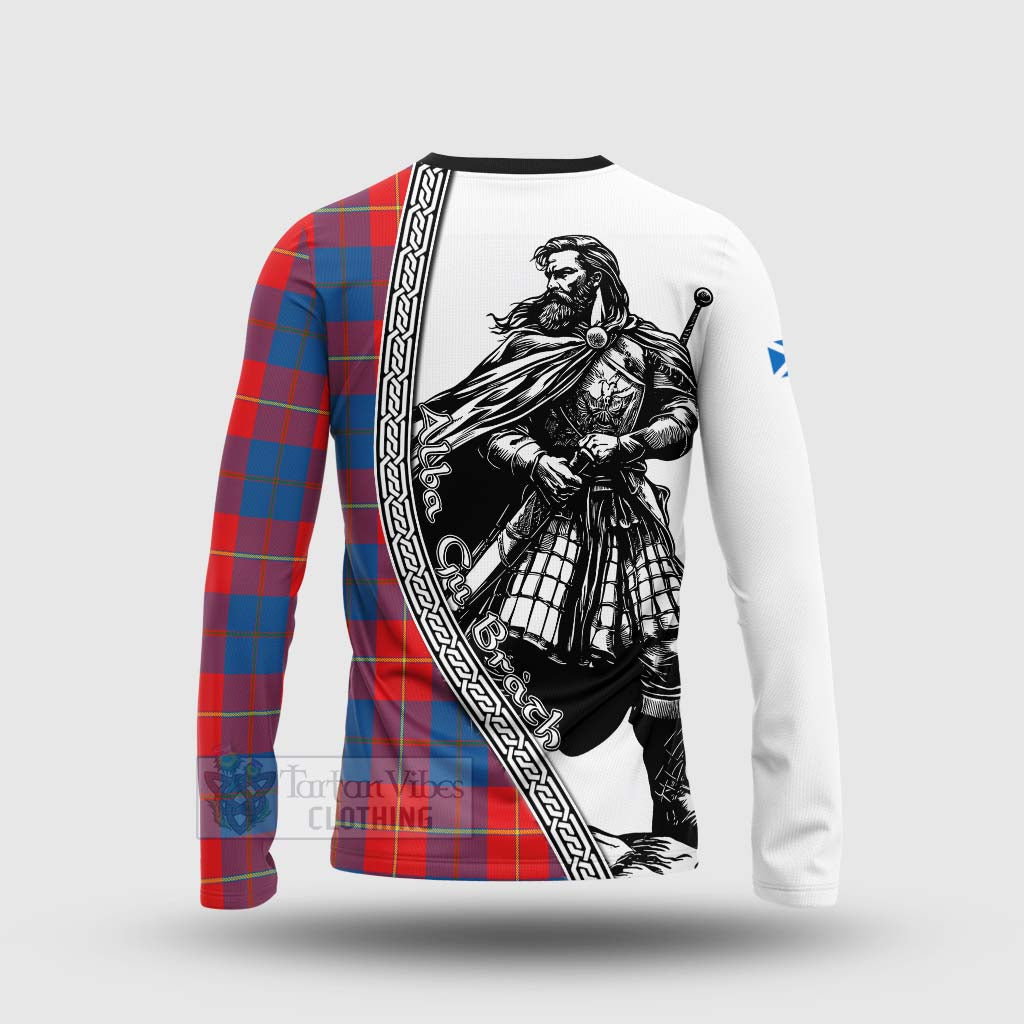 Blane Tartan Clan Crest Long Sleeve T-Shirt with Highlander Warrior Celtic Style - Tartan Vibes Clothing