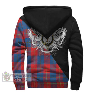 Blane Tartan Sherpa Hoodie with Family Crest and Military Logo Style - Tartan Vibes Clothing
