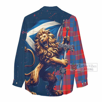 Blane Tartan Family Crest Women's Casual Shirt with Scottish Majestic Lion - Tartan Vibes Clothing
