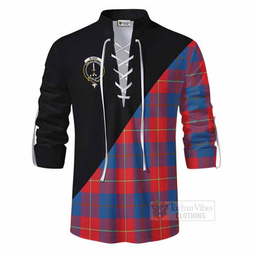 Blane Tartan Ghillie Kilt Shirt with Family Crest and Military Logo Style - Tartan Vibes Clothing