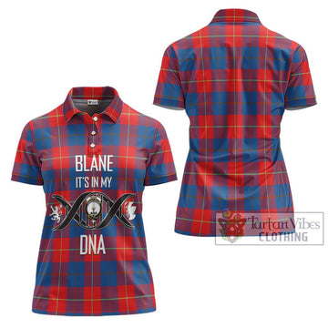 Blane Tartan Women's Polo Shirt with Family Crest DNA In Me Style - Tartan Vibes Clothing