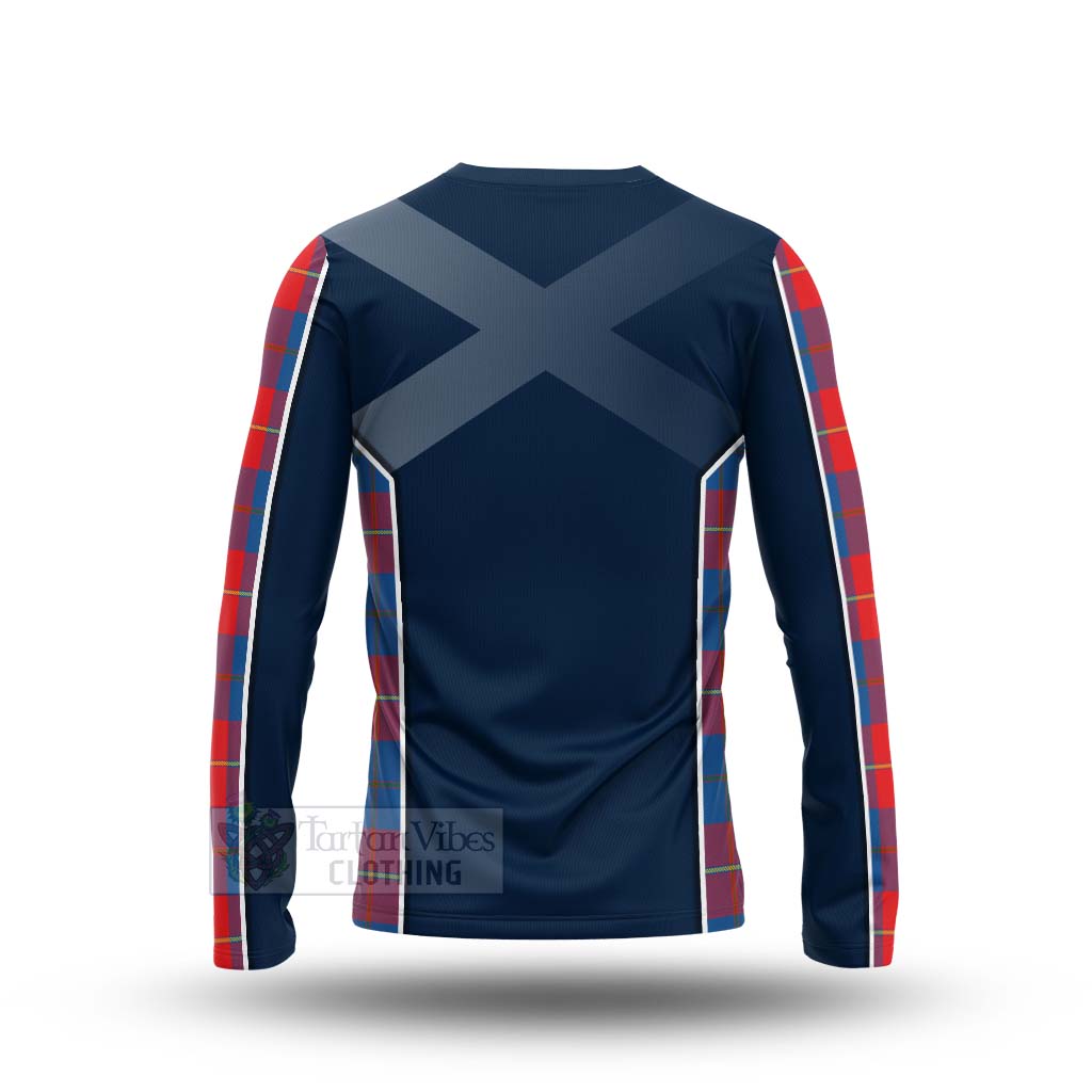 Tartan Vibes Clothing Blane Tartan Long Sleeve T-Shirt with Family Crest and Scottish Thistle Vibes Sport Style