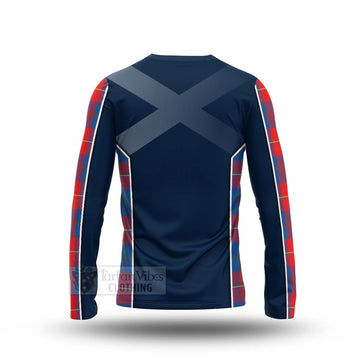 Tartan Vibes Clothing Blane Tartan Long Sleeve T-Shirt with Family Crest and Scottish Thistle Vibes Sport Style