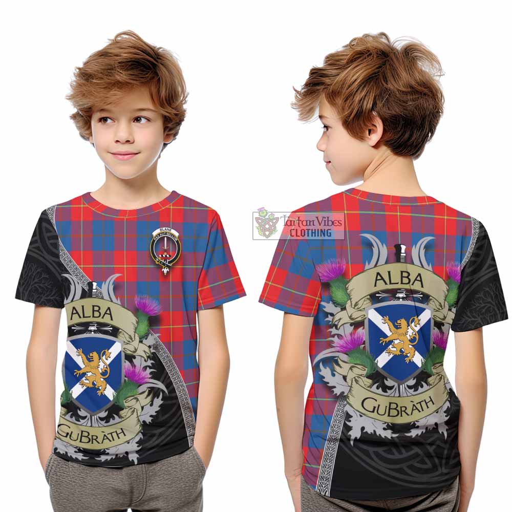 Blane Tartan Family Crest Kid T-Shirt Lion Rampant Royal Thistle Shield Celtic Inspired - Tartan Vibes Clothing