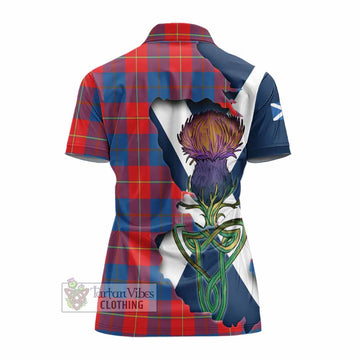 Tartan Vibes Clothing Blane Tartan Family Crest Women's Polo Shirt Scottish Thistle Celtic Inspired