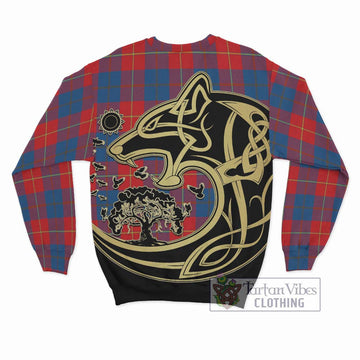 Blane Tartan Sweatshirt with Family Crest Celtic Wolf Style - Tartan Vibes Clothing