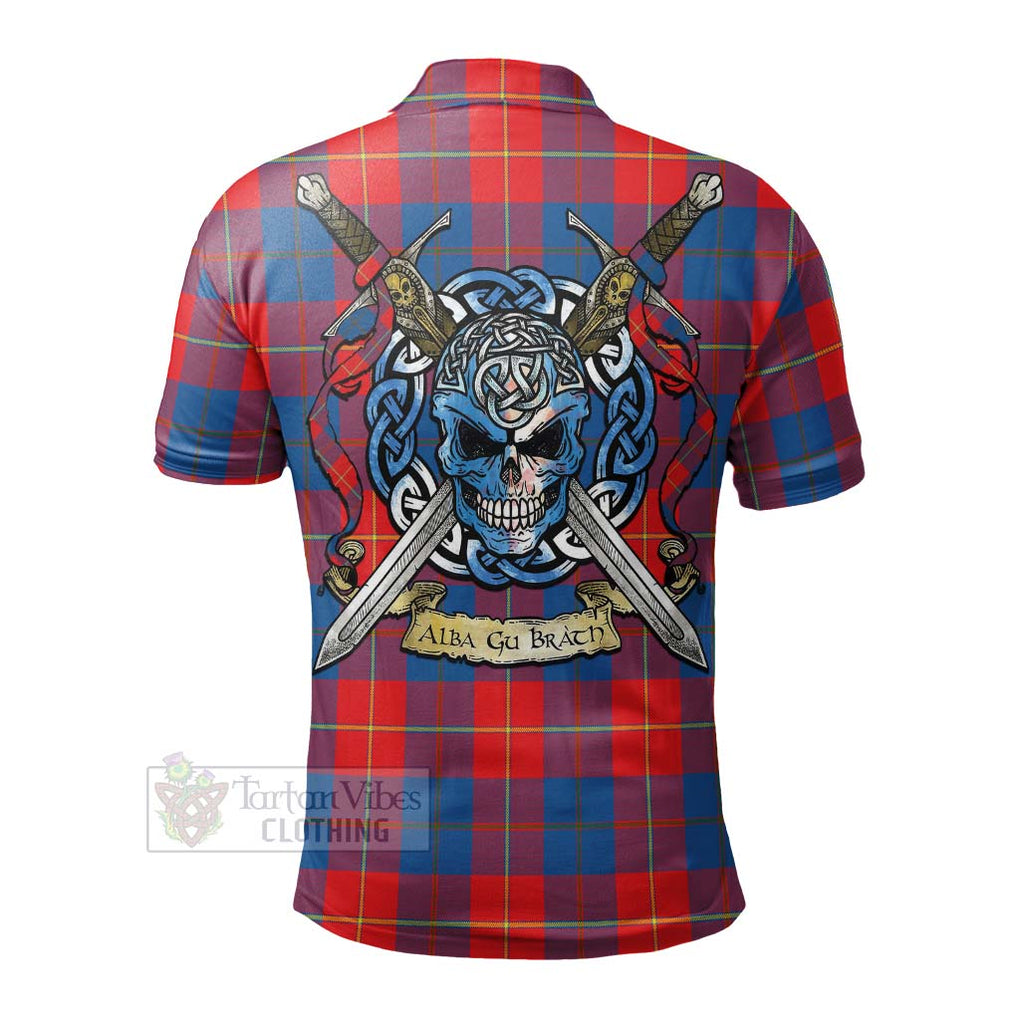 Blane Tartan Polo Shirt with Family Crest Celtic Skull Style - Tartan Vibes Clothing