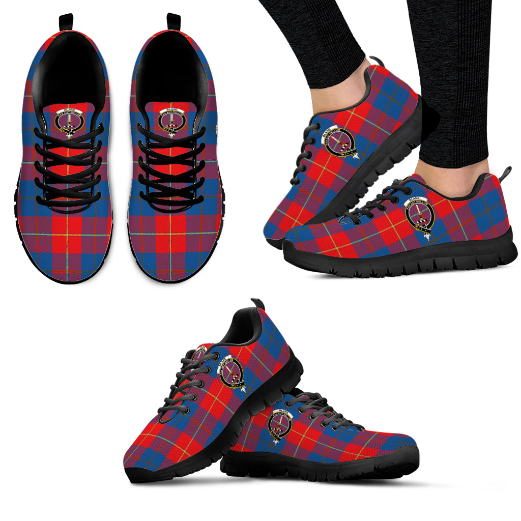 Blane Tartan Sneakers with Family Crest - Tartanvibesclothing
