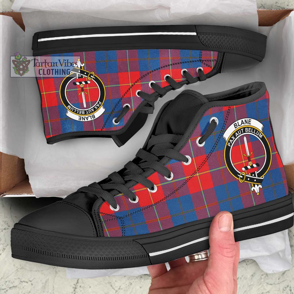Tartan Vibes Clothing Blane Tartan High Top Shoes with Family Crest