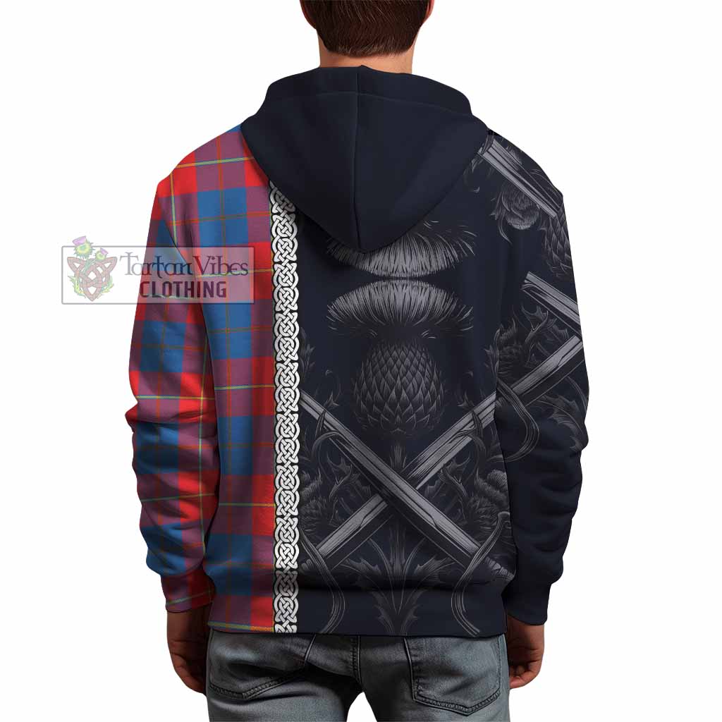 Blane Tartan Hoodie with Family Crest Cross Sword Thistle Celtic Vibes - Tartan Vibes Clothing