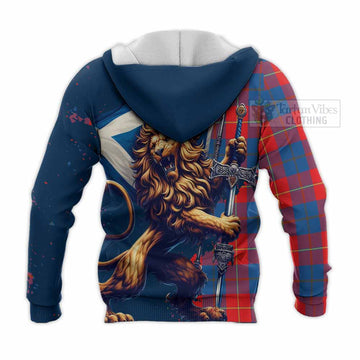 Blane Tartan Family Crest Knitted Hoodie with Scottish Majestic Lion - Tartan Vibes Clothing
