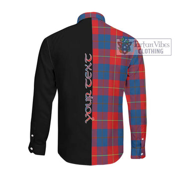 Blane Tartan Long Sleeve Button Shirt with Family Crest and Half Of Me Style Men's Shirt - Tartanvibesclothing Shop