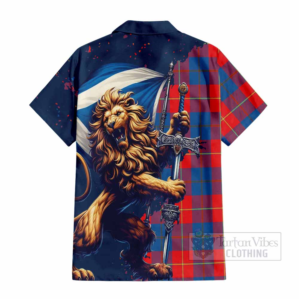 Blane Tartan Family Crest Hawaiian Shirt with Scottish Majestic Lion - Tartan Vibes Clothing