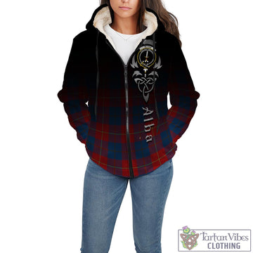 Blane Tartan Sherpa Hoodie Featuring Alba Gu Brath Family Crest Celtic Inspired - Tartan Vibes Clothing