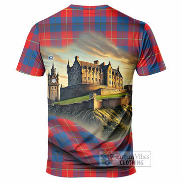 Blane Tartan Family Crest T-Shirt with Scottish Ancient Castle Style - Tartan Vibes Clothing