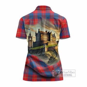 Blane Tartan Family Crest Women's Polo Shirt with Scottish Ancient Castle Style - Tartan Vibes Clothing