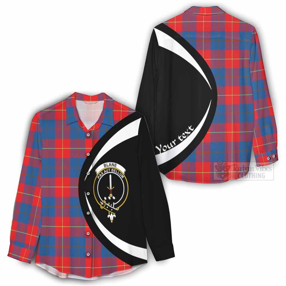Blane Tartan Women's Casual Shirt with Family Crest Circle Style - Tartan Vibes Clothing