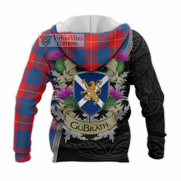 Blane Tartan Family Crest Knitted Hoodie Lion Rampant Royal Thistle Shield Celtic Inspired - Tartan Vibes Clothing