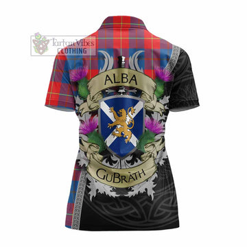 Blane Tartan Family Crest Women's Polo Shirt Lion Rampant Royal Thistle Shield Celtic Inspired - Tartan Vibes Clothing