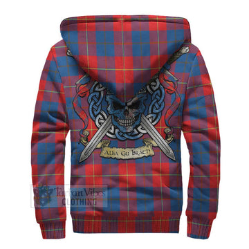 Blane Tartan Sherpa Hoodie with Family Crest Celtic Skull Style - Tartan Vibes Clothing