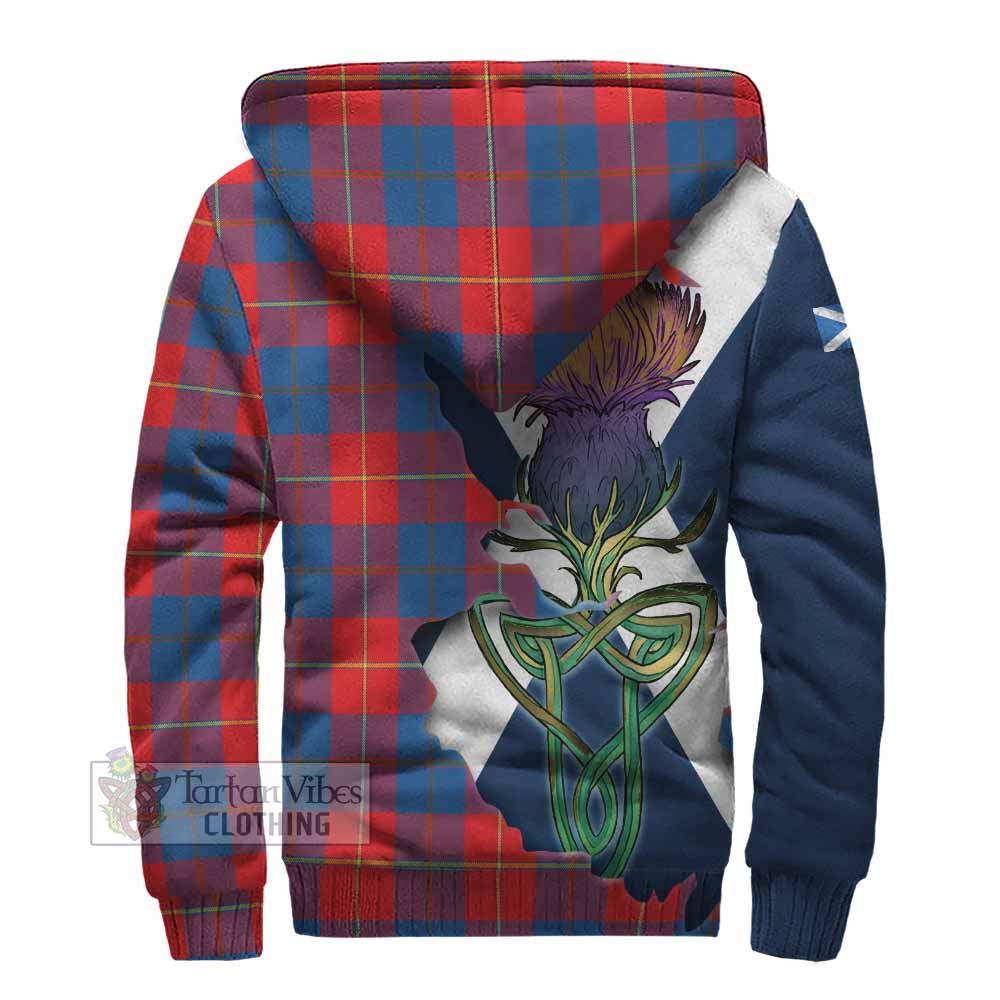 Tartan Vibes Clothing Blane Tartan Family Crest Sherpa Hoodie Scottish Thistle Celtic Inspired