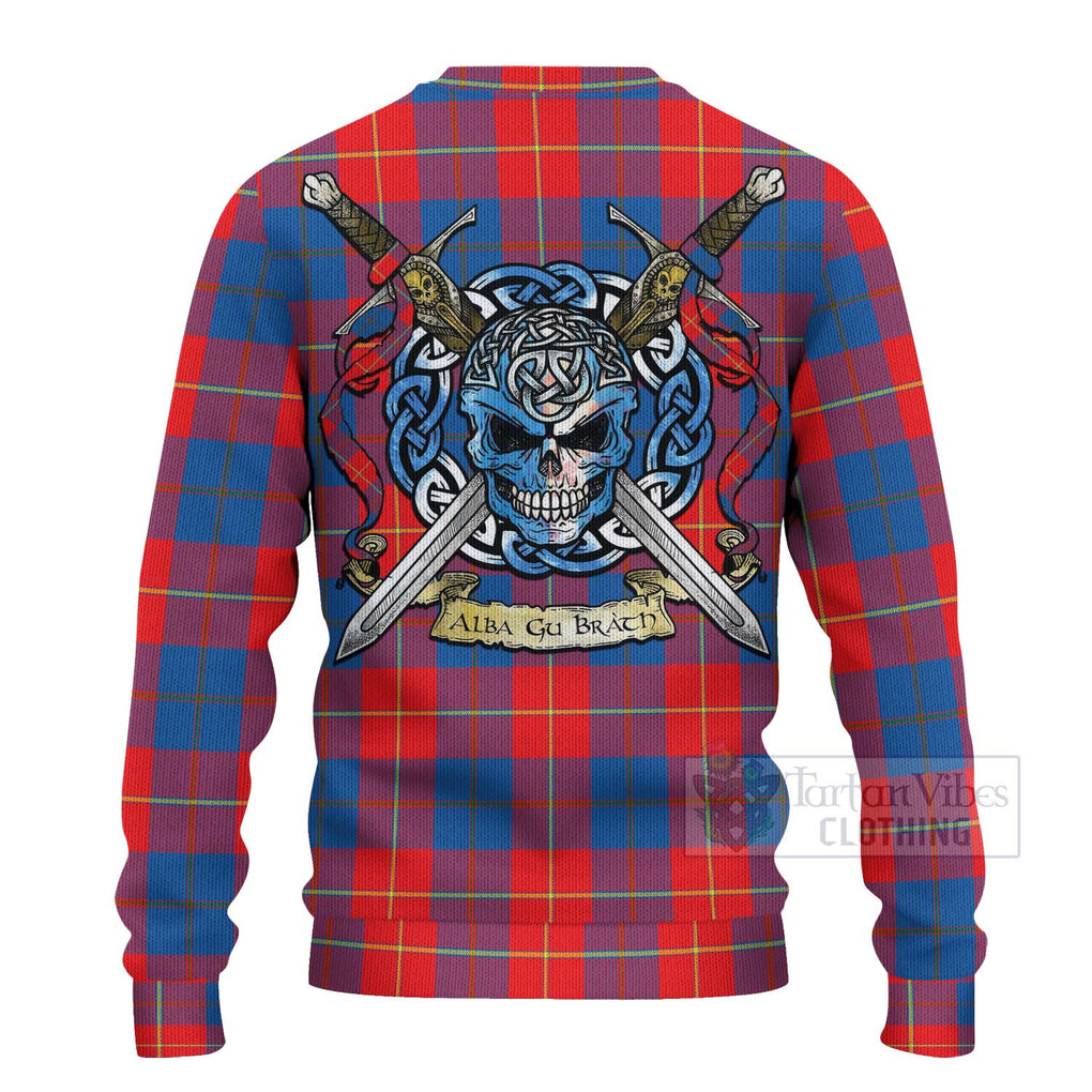 Blane Tartan Ugly Sweater with Family Crest Celtic Skull Style - Tartan Vibes Clothing