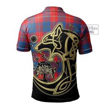 Blane Tartan Polo Shirt with Family Crest Celtic Wolf Style - Tartan Vibes Clothing