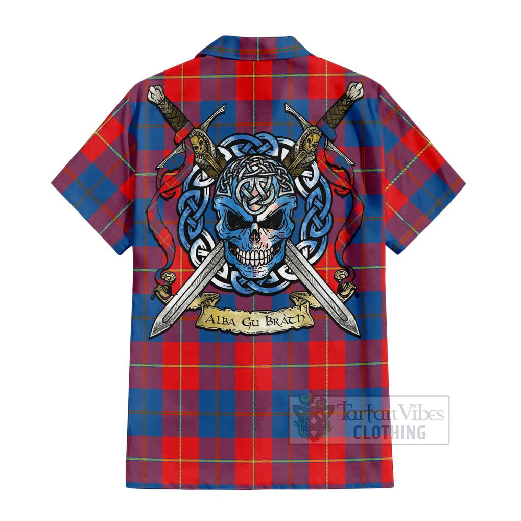 Blane Tartan Hawaiian Shirt with Family Crest Celtic Skull Style - Tartan Vibes Clothing