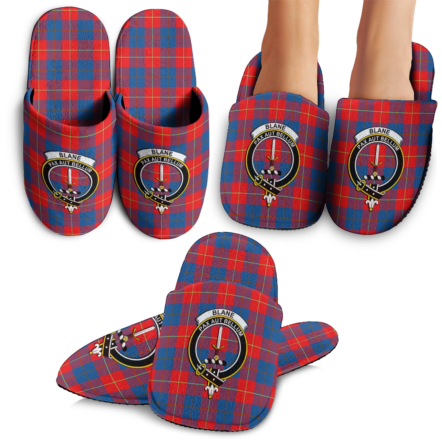 Blane Tartan Home Slippers with Family Crest - Tartan Vibes Clothing