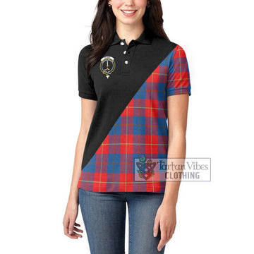 Blane Tartan Women's Polo Shirt with Family Crest and Military Logo Style - Tartan Vibes Clothing