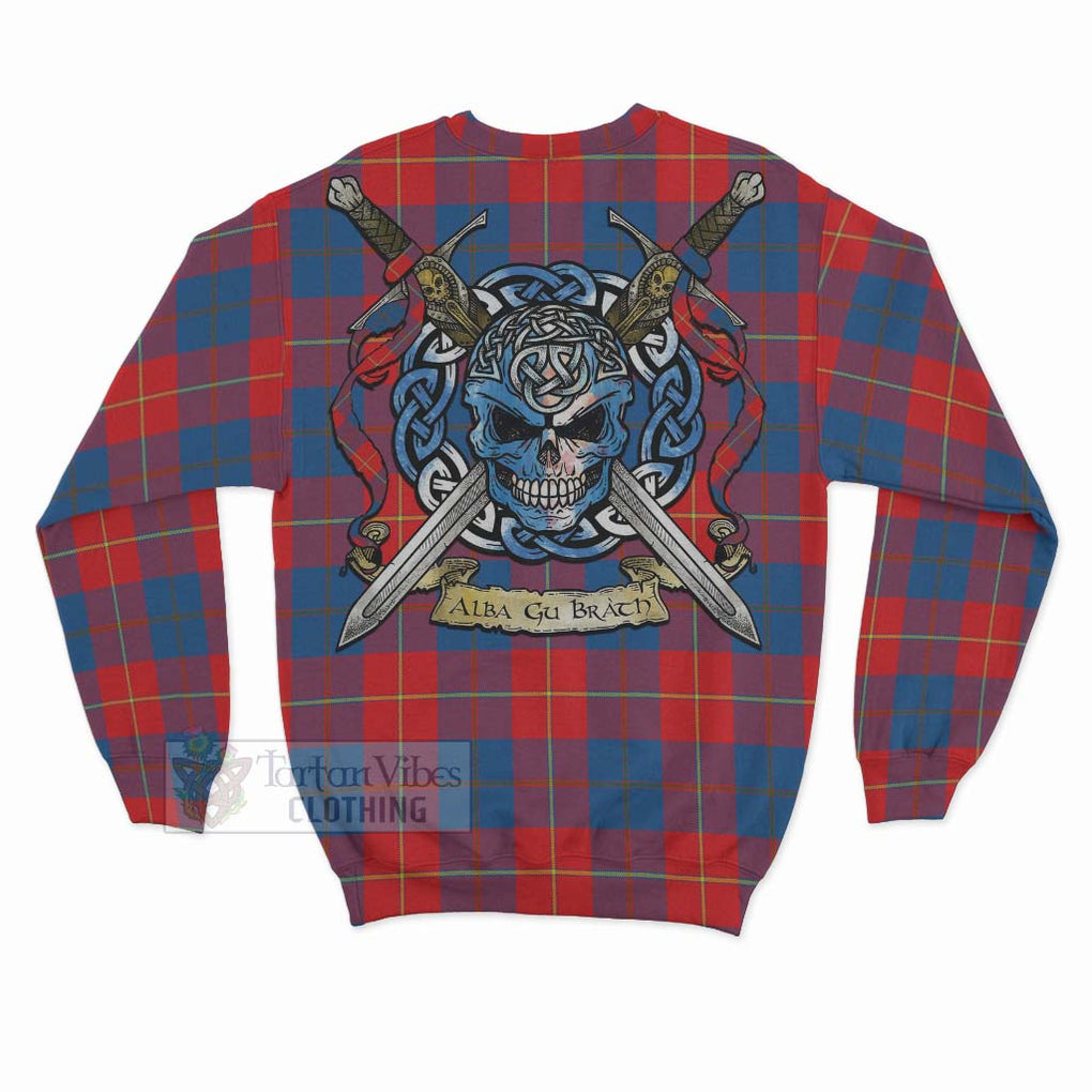 Blane Tartan Sweatshirt with Family Crest Celtic Skull Style - Tartan Vibes Clothing