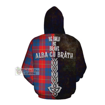 Blane Tartan Family Crest Cotton Hoodie Alba Gu Brath Be Brave Lion Ancient Style Pullover Hoodie - Tartan Vibes Clothing