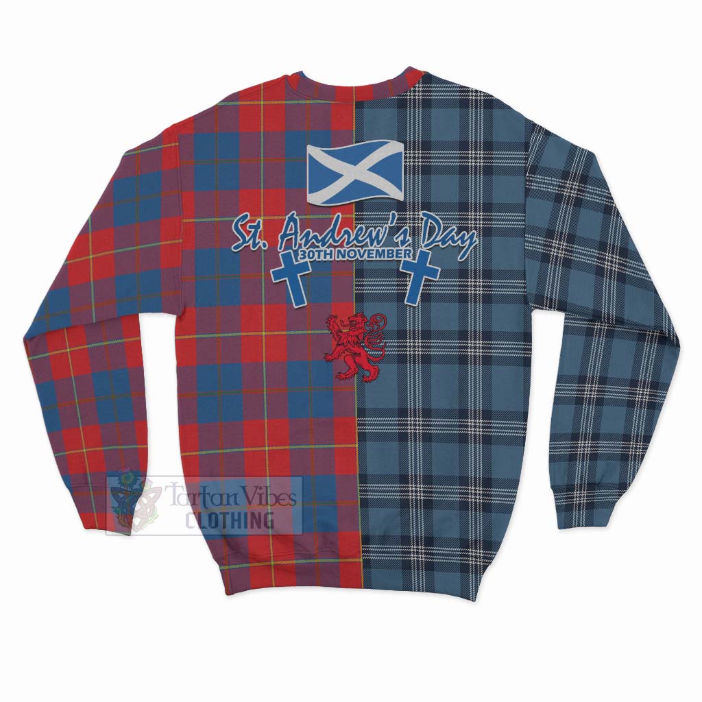 Blane Tartan Sweatshirt Happy St. Andrew's Day Half Tartan Style - Tartan Vibes Clothing
