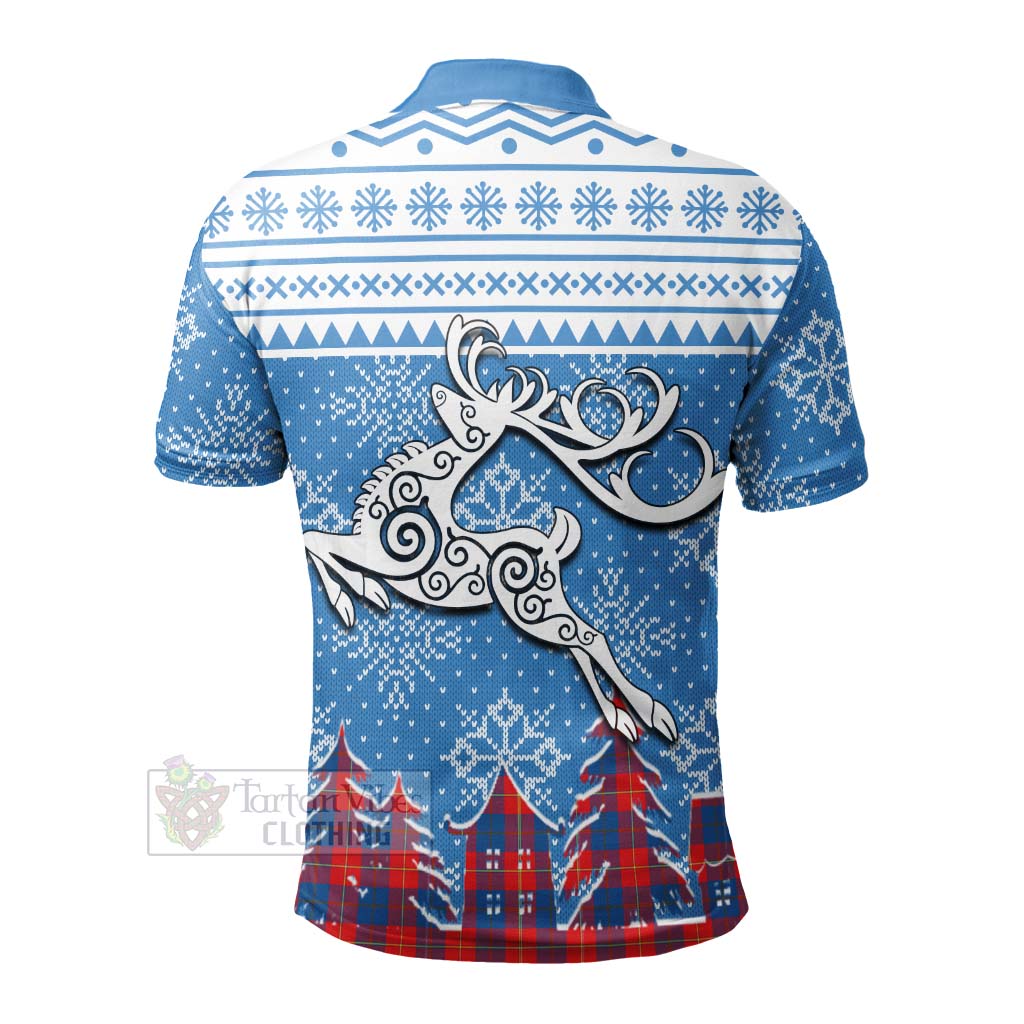 Tartan Vibes Clothing Blane Clan Christmas Polo Shirt Celtic Reindeer Style
