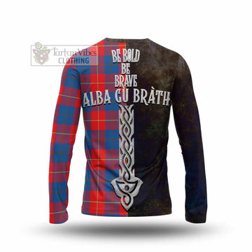 Blane Tartan Family Crest Long Sleeve T-Shirt Alba Gu Brath Be Brave Lion Ancient Style - Tartan Vibes Clothing